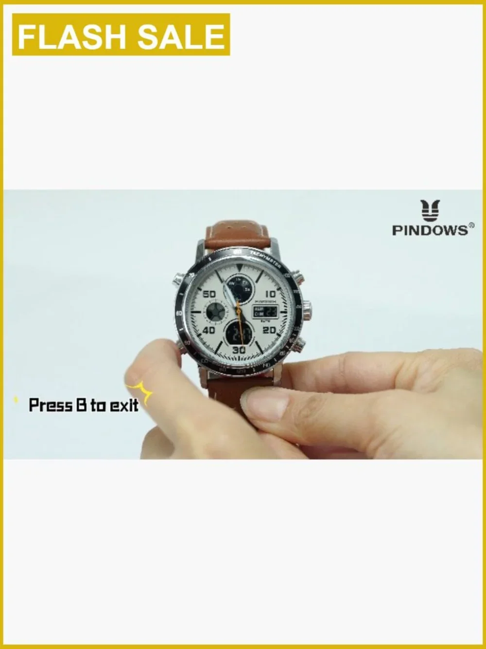 Men's Multifunction Analog Digital Watch Dual Time Display LED